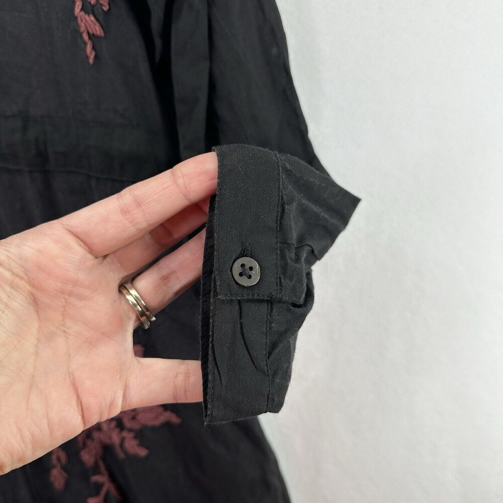 Kyla Seo Willow Maxi Dress Caite Embroidered Long Pockets Small Slip Black NWOT - Picture 11 of 16